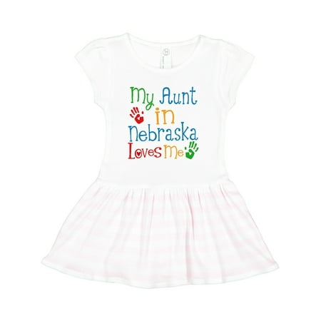

Inktastic My Aunt in Nebraska Loves Me Gift Toddler Girl Dress