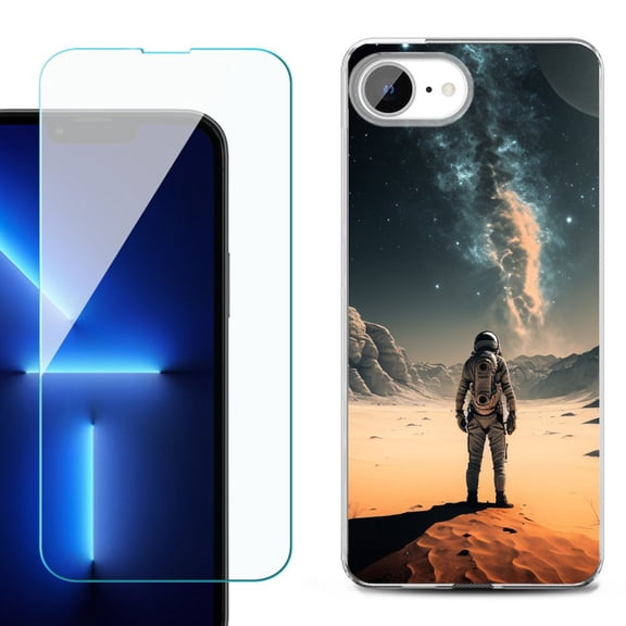 Phone Case for iPhone 17e, with Screen Protector, by OneToughShield - Astronaut Milkyway