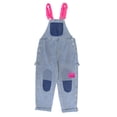 thumbnail image 2 of Rolanko Girls Overalls Denim Bib Distressed Jumpsuit Kids Blue Baggy Jean Pants 4-14 Years with Pockets, 2 of 5