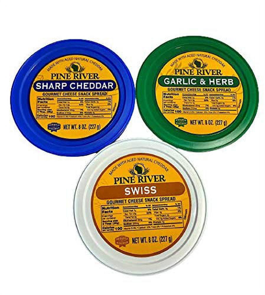 Pine River Cheese Spreads Variety Pack 3 8oz. Sharp CheddarGarlic