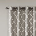 thumbnail image 4 of Madison Park Saratoga Basketweave Grey Ground Soft Beige Fretwork Print Window Curtain, 50x84, Silver Grommet Top, 4 of 5