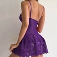 thumbnail image 4 of zuwimk Women Lace Sleepwear Boudoir Outfits Plus Size Purple,L, 4 of 5