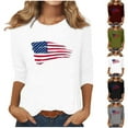 thumbnail image 5 of YanHoo 4th of July 3/4 Sleeve T Shirts for Women Patriotic USA 1776 3/4 Sleeve Shirts Teen Girls 3/4 Sleeve Tops Crewneck Tunic Tee 3/4 Length Sleeve Shirts Y2K Independence Day Outfits, 5 of 5