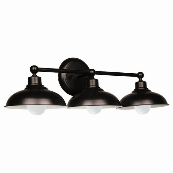 Lucere 3-Light Industrial Bathroom Vanity Light, Industrial Wall Sconce Bathroom Lighting, Oil Rubbed Bronze Finish with Frosted Glass Shade, Indoor Wall Lamp with Black Metal Shade
