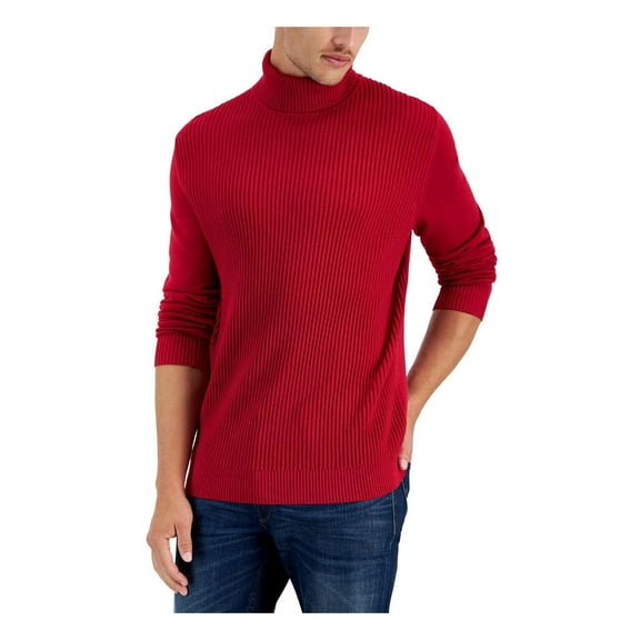 Club Room Mens Textured Cotton Turtleneck Sweater
