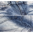 thumbnail image 3 of Men's Muscle Fit Distressed Moto Quilt Zipper Super Skinny Stretch Denim Jeans (BDX-80-MB/SS - Medium Blue, 32x30), 3 of 3