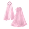 thumbnail image 5 of YOIAVAIOY Women Sheer Tulle Hooded Cape Halloween Ghost Cosplay Cloak for Fancy Dress Party Costume Pink XL, 5 of 7