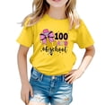thumbnail image 1 of TZEWGL Tees For Girl Boy Solid Color Letter Printed Round Neck Short Sleeved Blouse For Toddlers size 10-12T, 1 of 4