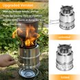 thumbnail image 3 of Carevas Upgrade Camping & Backpacking with Wood Ash Plate & Foldable Handle , Portable Folding Windproof Wood Burning Compact Stainless Steel Outdoor Camping Hiking Picnic BBQ, 3 of 5