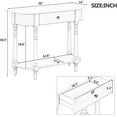 thumbnail image 2 of HMFULE Retro Curved Console Table, 36" Solid Wood Half Moon Console Table Sofa Table Entryway Table with 1 Drawer 1 Open Shelf Roman Legs Curved Corners for Living Room,Entryway,Hallway,Gray, 2 of 9