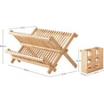 thumbnail image 5 of HBlife Dish Rack, Bamboo Folding 2-Tier Collapsible Drainer Dish Drying Rack with Utensils Flatware Holder Set (Dish Rack with Utensil Holder), 5 of 6