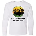 thumbnail image 3 of Inktastic Yellowstone National Park with Bear Mountains and Trees Cricle Long Sleeve Youth T-Shirt, 3 of 5
