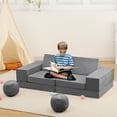 thumbnail image 2 of Yeshouse Sofá infantil modular de 12 piezas, sofá de juego plegable con pelotas y túnel, convertible y de espuma suave, ideal para sala de juegos, juegos, dormir y creatividad, 2 of 8