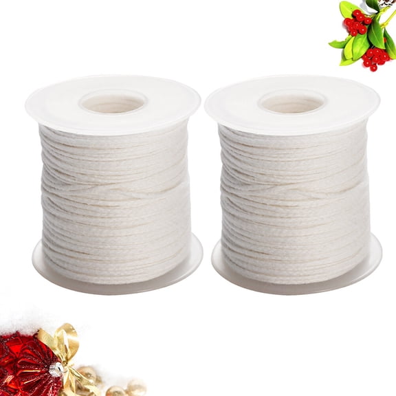 HOMEMAXS  2 Rolls Candle Cotton Wicks for Candles Making Supplies Tapered White