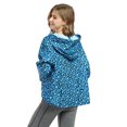 thumbnail image 5 of Women’s Crop Top Hoodie Sweatshirt Oversized Casual 3/4 Sleeve One Size Blue Cheetah, 5 of 7