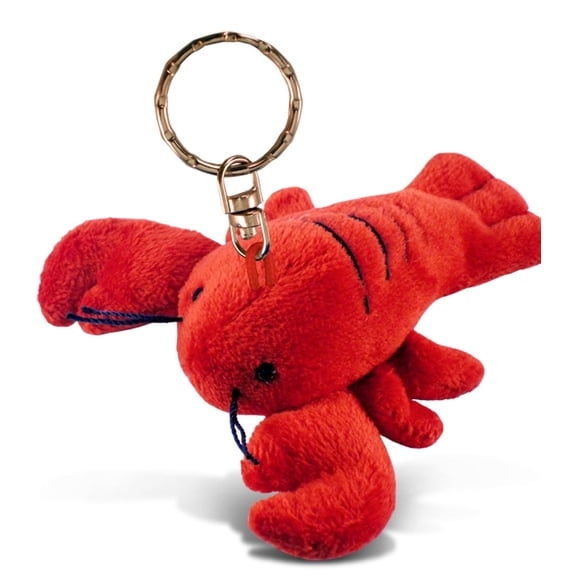 Puzzled Red Lobster Plush Keychain Stuffed Animal - Super Soft Ocean Animal Lobster Stuffed Toy Keychain, Plush Lobster Toy Keychain for Backpacks, Purse, Car Keys with Metal key Ring - 4 Inches