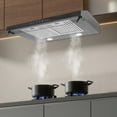 thumbnail image 5 of 30" Modern Rectangular Black Under Cabinet Range Hood 900 CFM, Dual Motor Stainless Steel Kitchen Vent, 5 of 13