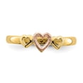 thumbnail image 5 of 14K Two-Tone Gold Ring Band Themed Textured TT Rose & Yellow Hearts, Size 5, 5 of 5