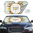 thumbnail image 2 of Kdxio World Travel3 Print Windshield Sun Shade,UV Rays and Sun Heat Protection,Sunshade for Car Windshield,Car Shade Front Windshield -, 2 of 6