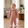 thumbnail image 3 of RUINIXCW Infant Girl Romper Puff Long Sleeve Solid Color Fall Jumpsuit, 3 of 7
