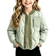 thumbnail image 2 of Girls Lightweight Quilted Padded Jacket Button Down Coat Cozy Warm Long Sleeve Outerwear for Girls Winter Outdoor Daily Wear, 2 of 6