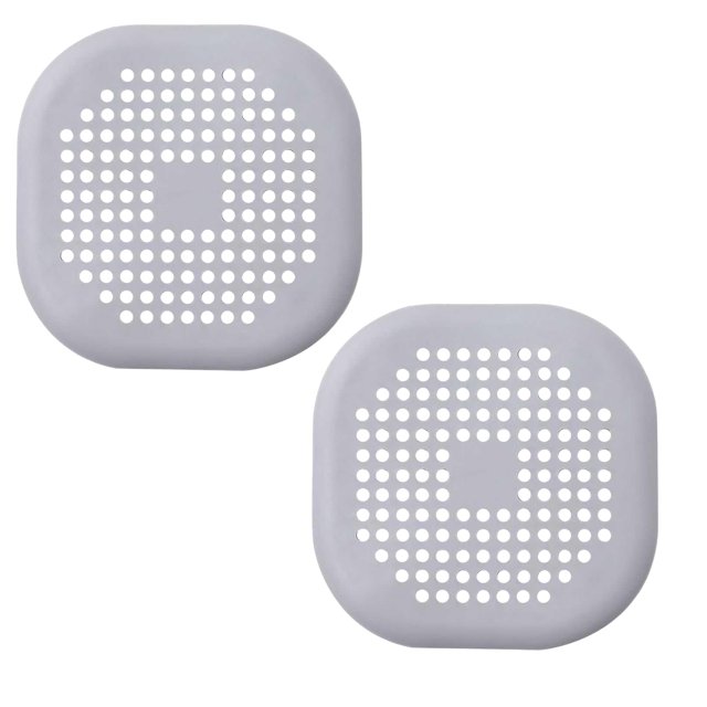 Paquete de 2 atrapapelos para desagüe de ducha, accesorios de baño, cubierta de drenaje de silicona duradera, tapón para el cabello con ventosas para ducha, cocina, baño, forma de corazón