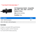 thumbnail image 2 of A/C Temperature Switch - Compatible with 1995 - 1997, 2002 - 2010 Ford Explorer 4-Door 1996 2003 2004 2005 2006 2007 2008 2009, 2 of 2