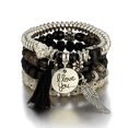 thumbnail image 1 of Rush 1PCS Bohemian Stackable Bead Bracelets, Multilayered Stretch Tassel Bracelet Multicolor Jewelry Pendant Charm Bracelets for Women Girls S2726, 1 of 1