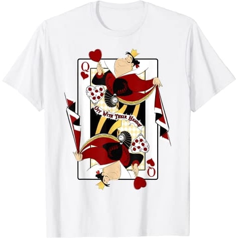 Disney Alicia en el país de las Maravillas reina de corazones Playing Card camiseta hombres adultos Tops