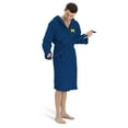 thumbnail image 4 of Men's The Northwest Group Navy Michigan Wolverines Hooded Silk-Touch Bath Robe, 4 of 5