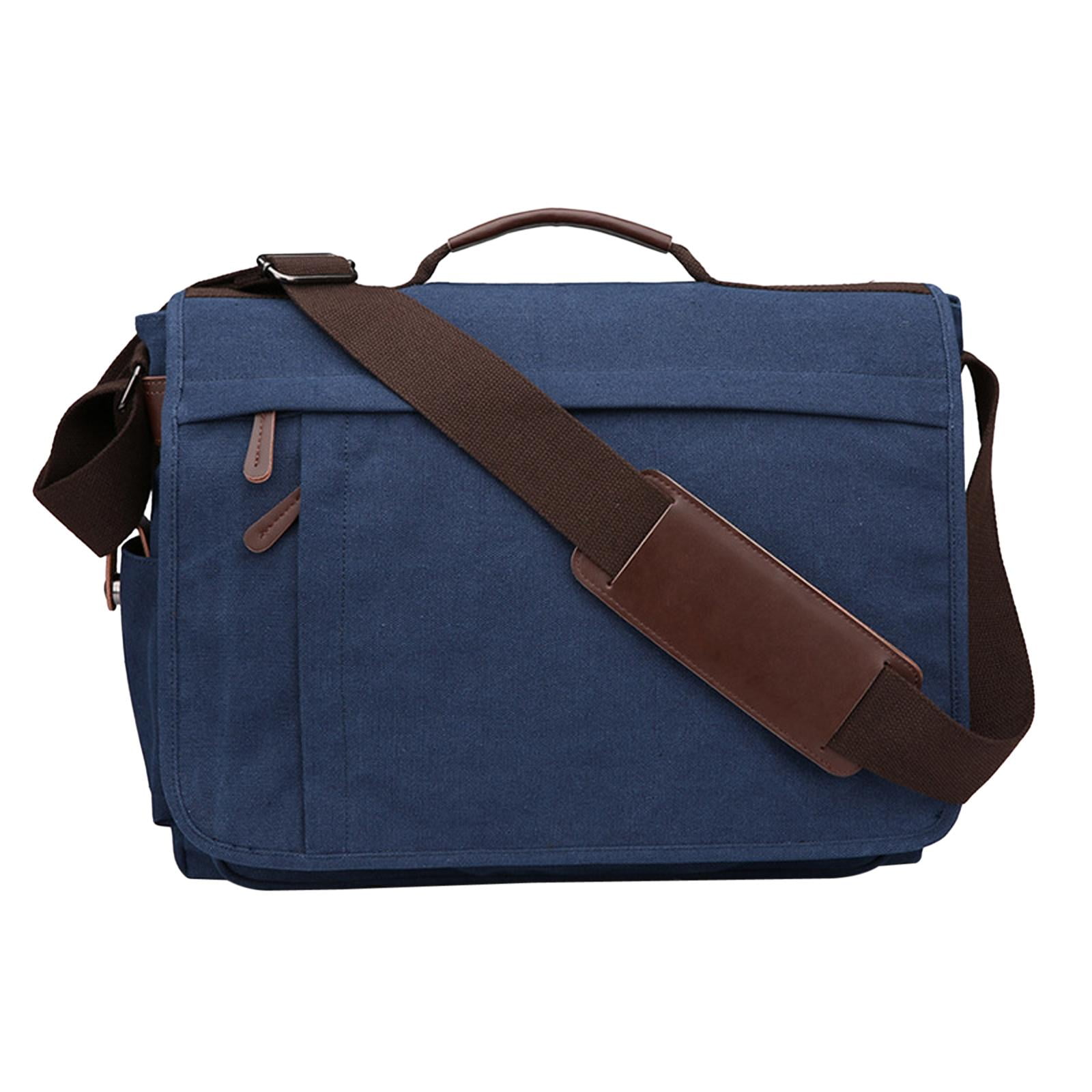 Wxqbjtam Business Briefcase Men Briefcase Satchel Wear Resistant Travelling Pouch Stylish Deep Blue