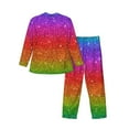 thumbnail image 2 of Kll Rainbow Glitter Sleepwear Mens Flannel Pajamas,Long Cotton Pj Set, 2 of 9