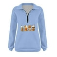 thumbnail image 4 of 2023 Chandail en Molleton Mode pour Femmes 50 % de Réduction Liquidation Femmes Décontracté Imprimé Halloween Col Rabattu Manches Longues Blouse Ample Pull Tops, 4 of 4