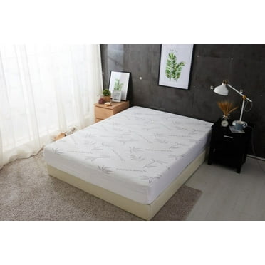 Elegant Comfort Rayon Derived from Bamboo, Mattress Protector with 100% Water Resistant Fabric, Soft-Fitted Mattress Cover, Breathable Cool Flow Technology, 16" Deep Pocket, Full, Gray