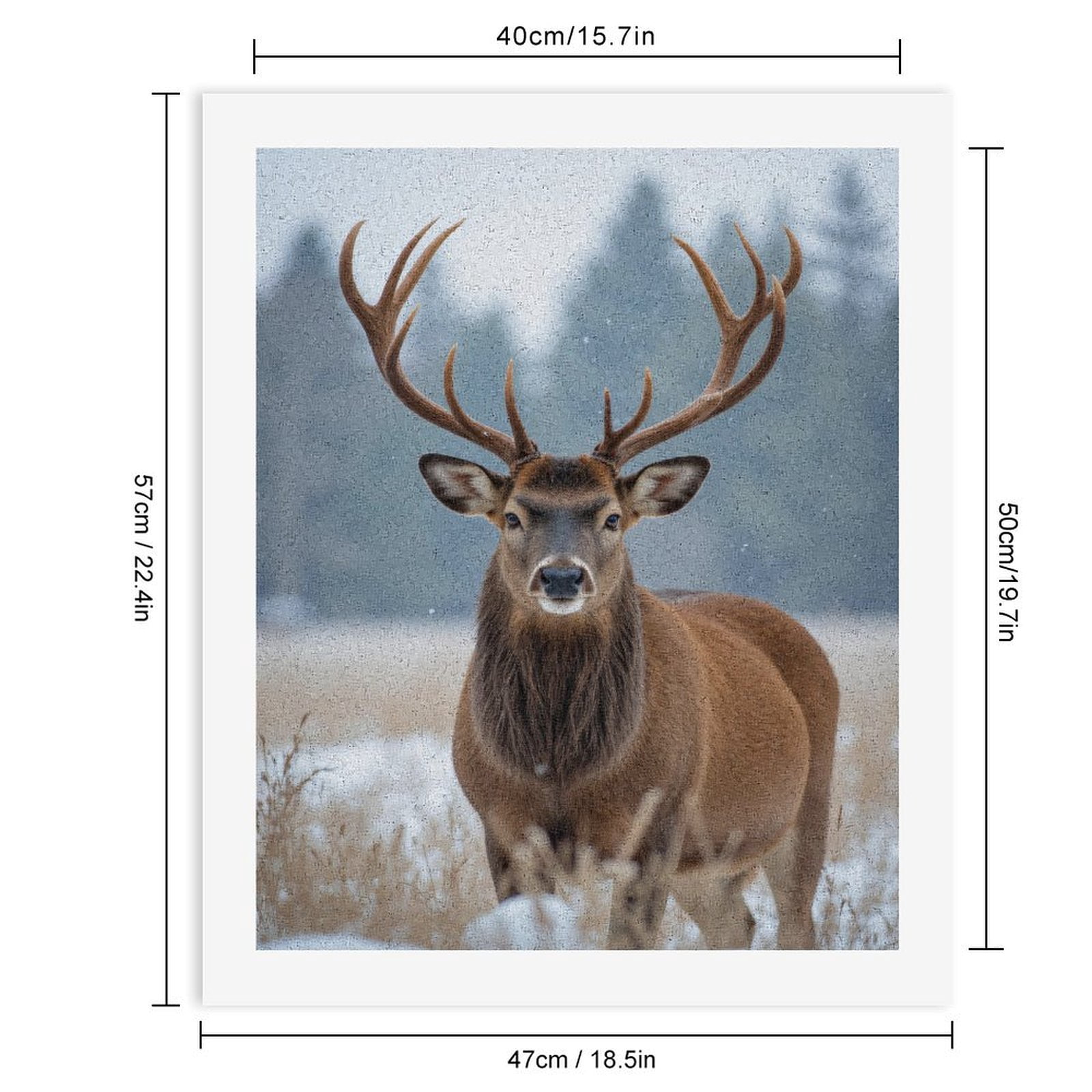 Paint by Numbers Kit for Adults, Snowy Forest Majestic Deer Paint by Numbers, Easy Paint by Numbers Kit for Adults Beginner, DIY Adult Paint by Number Kits on Canvas, Home Decor