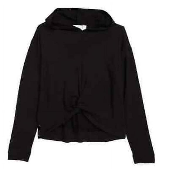 Zella Girls Take It Easy Twist French Terry Hoodie Sweatshirt Dark Purple Size M