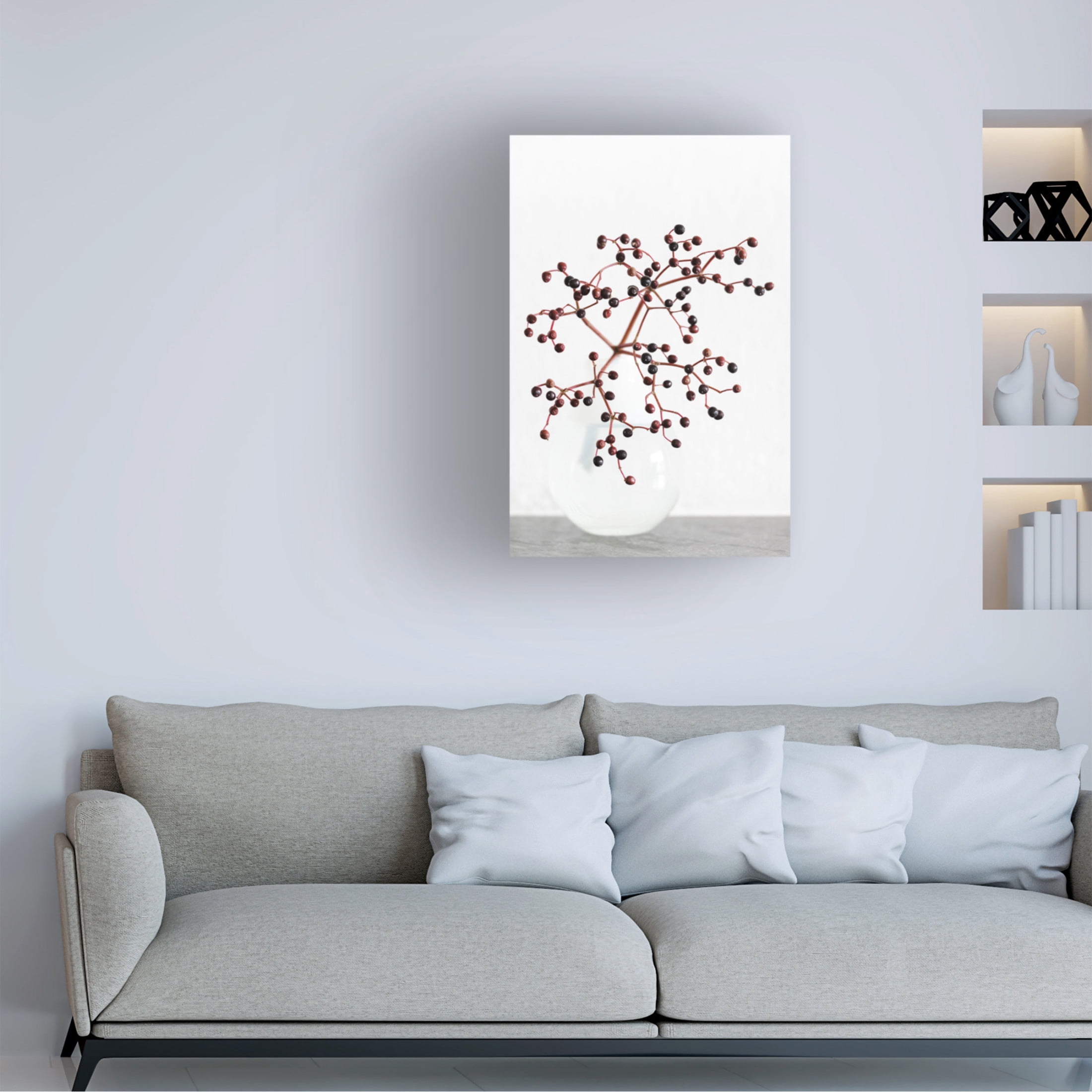 Trademark Fine Art Pictufy Studio Vase Berries Canvas Wall Art
