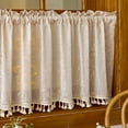 thumbnail image 3 of Sunyuer 1 Panel French Floral Sheer Curtains with Tassels for Small Windows White Kitchen Window Curtains Romantic Short Sheer Curtain for Doorway Decoration Door Divider, 3 of 5