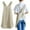 Khaki, variant on Toptie Cross Back Kitchen Apron with Two Pockets for Women, Cotton Linen Christmas Apron - Khaki