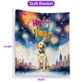 thumbnail image 5 of Happy New Year with Labrador Retriever Fireworks Holiday Xmas Winter 2025 Quilt Blanket Lab Dog Lover Gifts Cozy Comforter Throw Blanket - 00025, 5 of 5