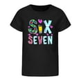 thumbnail image 4 of XAOFW Kids 6 7 T-Shirt Girls Graphic Letter Prints Toddler Youth Short Sleeve Round Neck Comfort Fashionable Casual Daily Wear Tee, 4 of 4