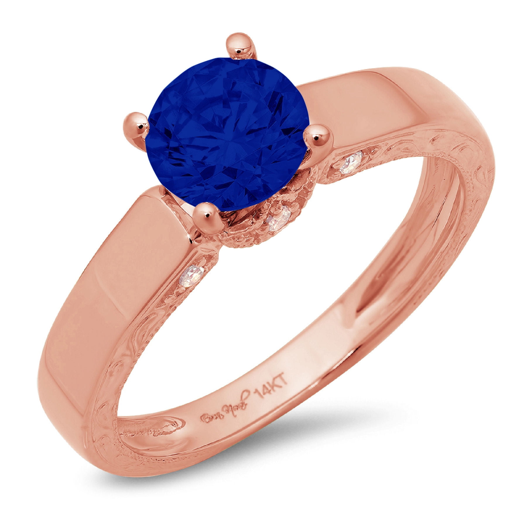 Blue Sapphire & Orange Sapphire 0.80 Ct Genuine 925 Sterling Silver Engagement Ring 