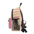 thumbnail image 4 of FORMRS School Backpack with Front Zippered Pocket 12" Student Travel Daypack, Pink and Yellow Striped Pattern, 4 of 6