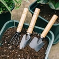thumbnail image 5 of Usloyux Mini Garden Tool Set, 3-Piece Portable Gardening Kit with Hand Shovel, Transplant Shovel, Cultivator Hand Rake, Soft Wood Non-Slip Handle for Indoor Plants, Succulents, Herbs, Balcony, 5 of 7