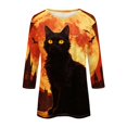 thumbnail image 4 of Halloween Tops for Women Moon Spider Web Crew Neck Horror T Shirts Bone Spider 3/4 Sleeve Funny Shirts, 2XL, 4 of 7