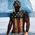 thumbnail image 2 of GUZOM Mens UPF 50+ Sun Protection Hoodie Yellow Lightweight Quick Dry American Flag Long Sleeve Shirt,Size 4XL, 2 of 6