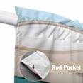 thumbnail image 4 of Swag Valance Curtains for Windows, Teal Beige Ombre Light Filtering Kitchen Curtains with Rod Pocket, Waves Abstract Art Moire Decorative Window Treatment Valances for Living Room, 36x45 - 2 PCS, 4 of 9
