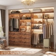 thumbnail image 2 of Aheaplus 23.6" Closet Drawers System, Wood Closet Organizer System with 3 Drawers, Modular Walk-in Closet Storage Unit, Rustic Brown (23.6" L x 13.8" W x 71" H), 2 of 14