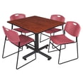 thumbnail image 5 of Regency Kobe 48 in. Square Breakroom Table- Mocha Walnut, 4 Zeng Stack Chairs- Blue, 5 of 5