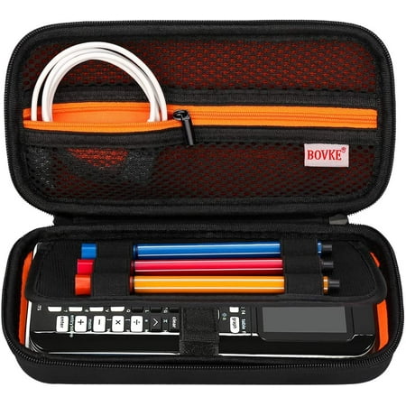 BOVKE Hard PU Graphing Calculator Carrying Case for Texas Instruments TI-84 Plus CE/TI-83 Plus CE/Casio fx-9750GII, Extra Zipped Pocket for USB Cables, Manual, Pencil, Ruler and Other Items, Black